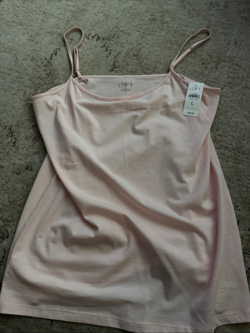 LOFT Light Pink Adjustable Strap Tank Top